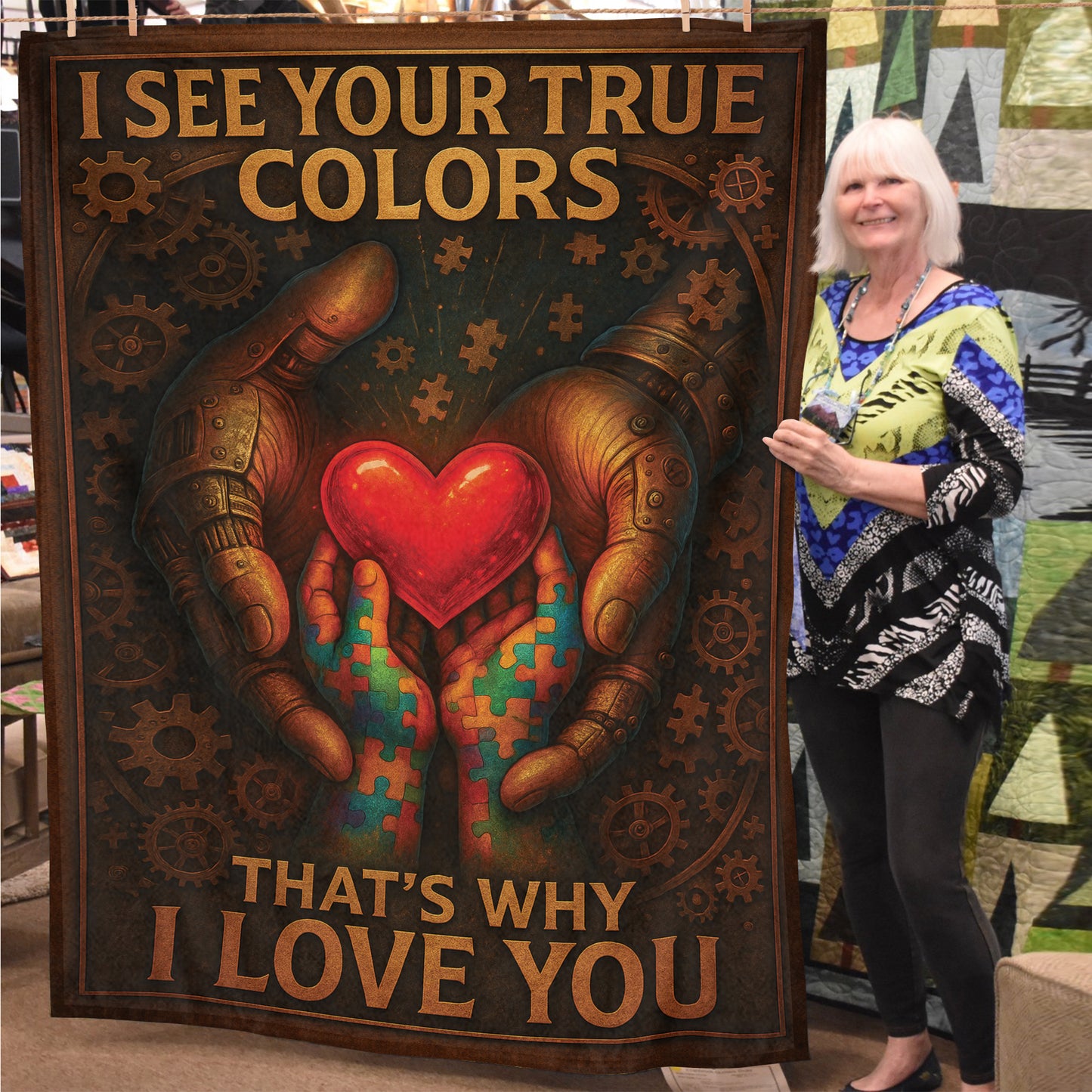 Autism Premium Fleece Blanket : I See Your True Colors