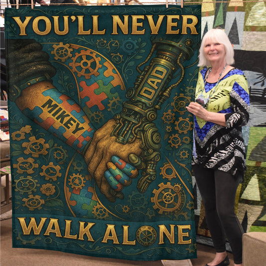 Autism Premium Fleece Blanket : You'll Never Walk Alone