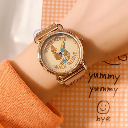 Autism Mesh Strap Quartz Watch : You'll Never Walk Alone