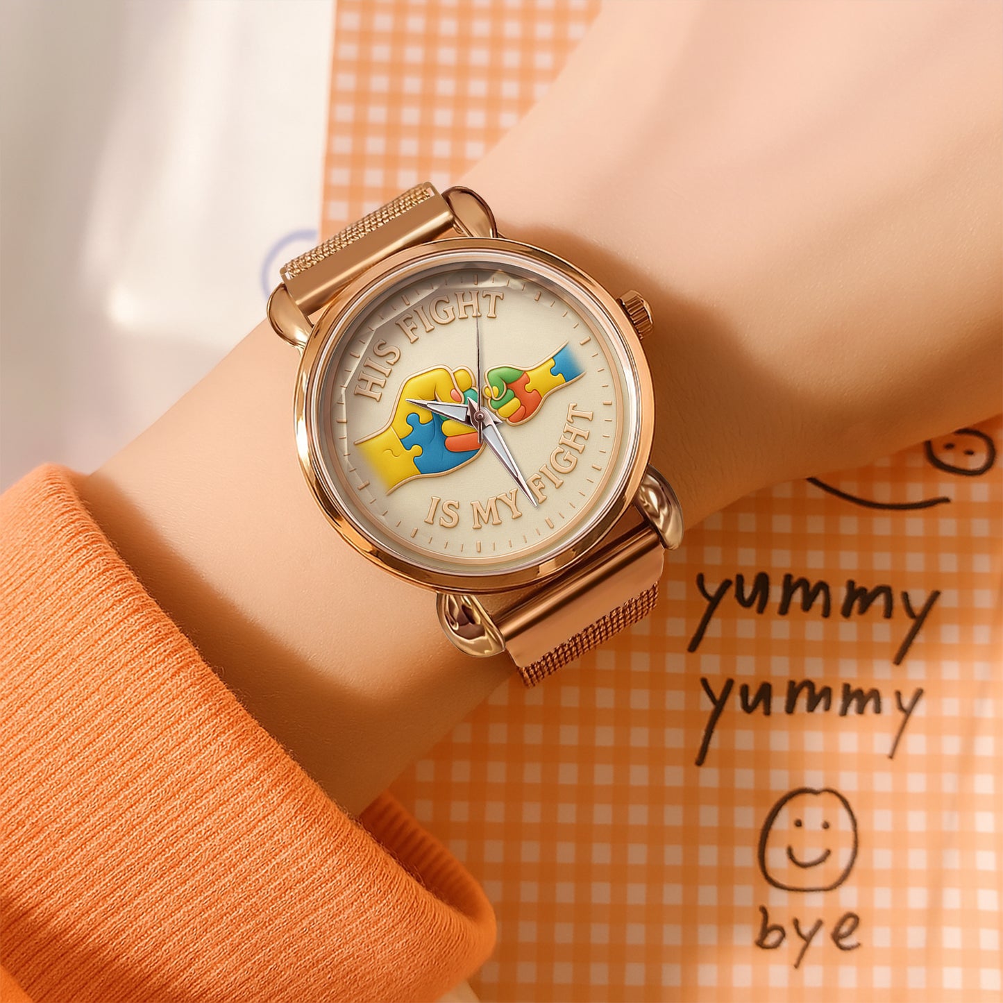 Autism Mesh Strap Quartz Watch : His Fight Is My Fight