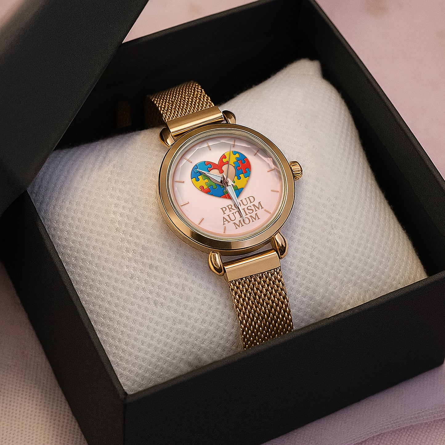 Autism Mesh Strap Quartz Watch : Proud Autism Mom