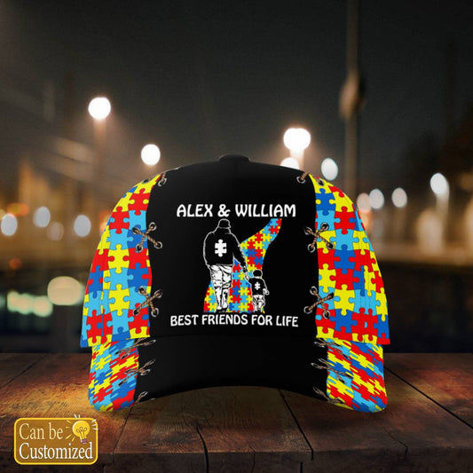 Dad and Son Best Friends For Life, Autism Baseball Cap
