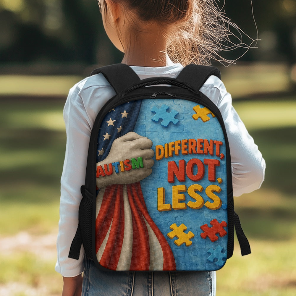 Autism Awareness Children's Backpack : Different, Not Less.