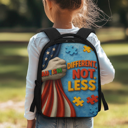 Autism Awareness Children's Backpack : Different, Not Less.