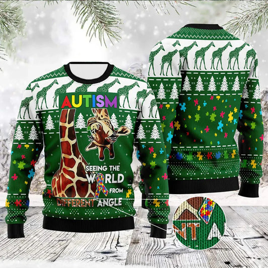 Autism Awareness Knitted Sweater : Autism seeing the world from a different angle