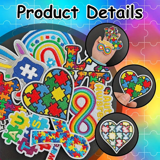 Autism Awareness Patch Set – 8 Embroidered Pieces