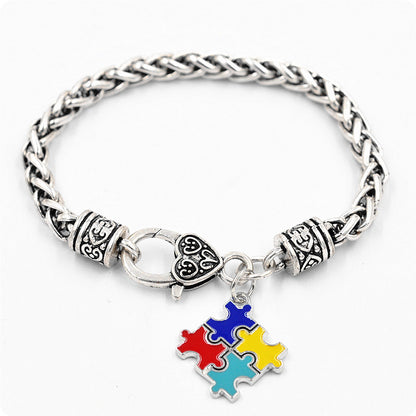 Autism Awareness Charm Bracelet -  (Buy 1 Get 1 Free - 2 Hats Total)