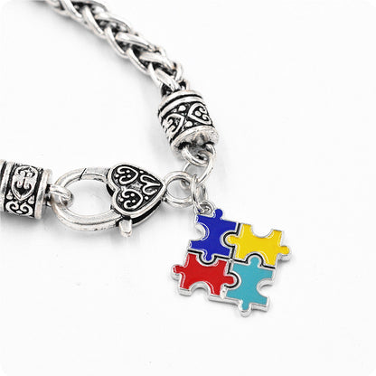 Autism Awareness Charm Bracelet -  (Buy 1 Get 1 Free - 2 Hats Total)