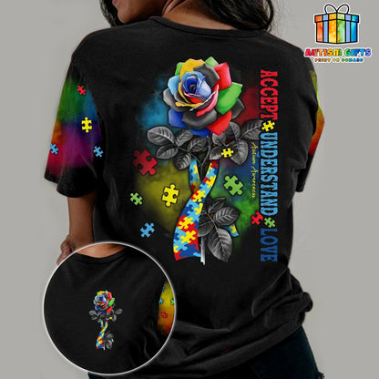 Autism T-Shirt : Accept - Understand - Love. (Made In USA)