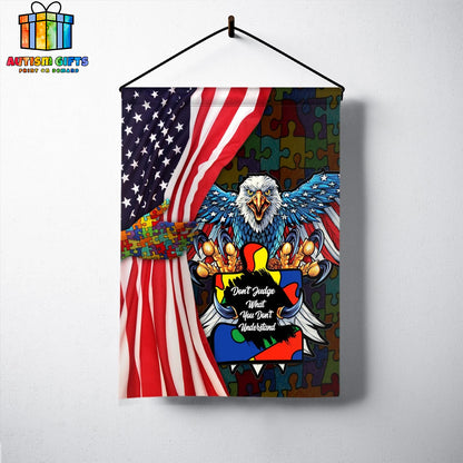 Autism Awareness Flag, Autism Puzzle Don't Judge What You Don't Understand Flag