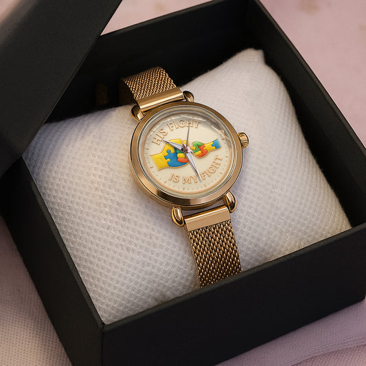 Autism Mesh Strap Quartz Watch : His Fight Is My Fight