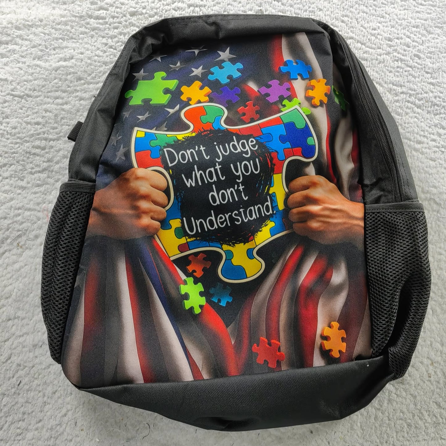 Autism Awareness Children's backpack : Don’t Judge What You Don’t Understand