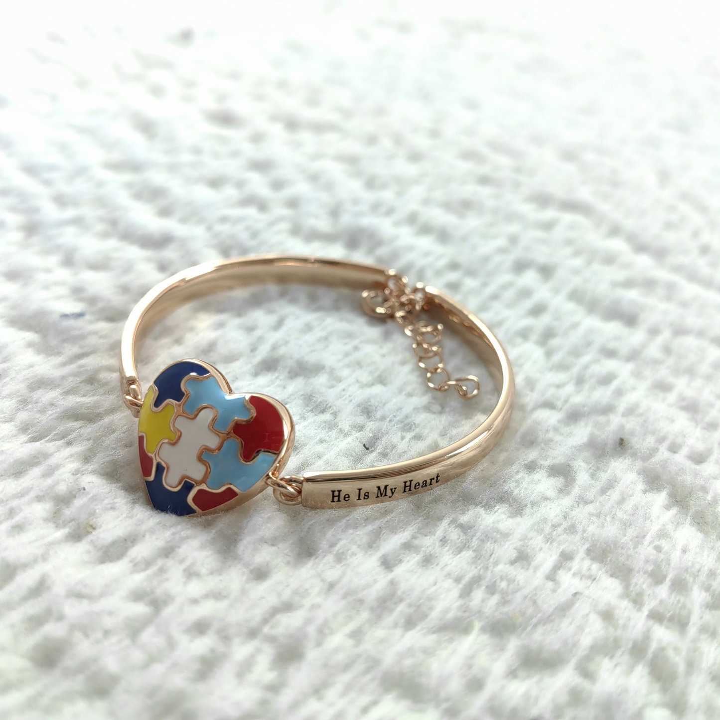 I Am His Voice He Is My Heart Autism Puzzle Piece Bracelet