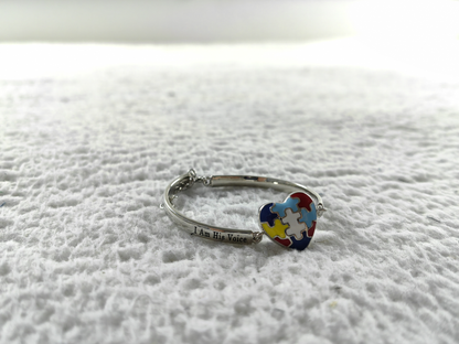 I Am His Voice He Is My Heart Autism Puzzle Piece Bracelet