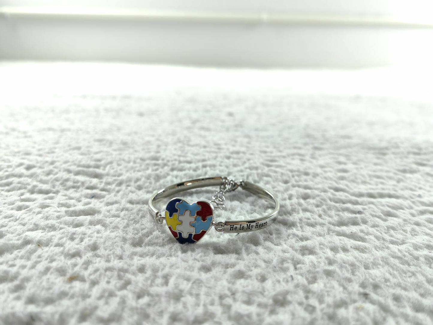 I Am His Voice He Is My Heart Autism Puzzle Piece Bracelet