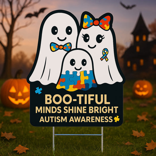 Autism Awareness Halloween Yard Sign