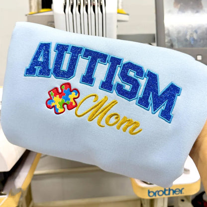 Custom Autism Awareness Embroidered Glitter Shirts