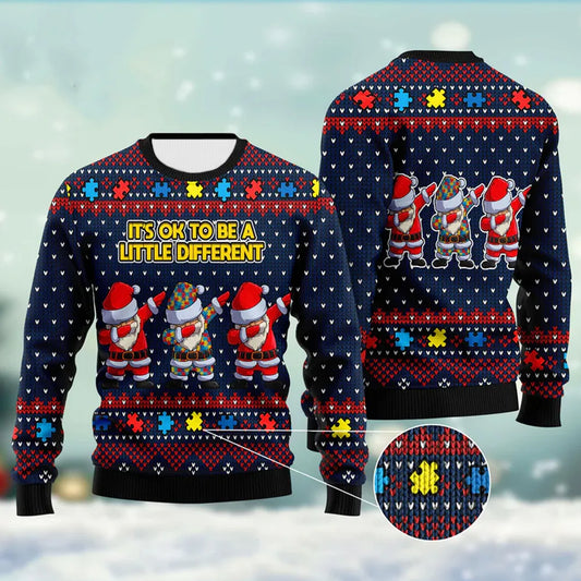 Autism Awareness Knitted Sweater : It's Ok To Be A Little Different