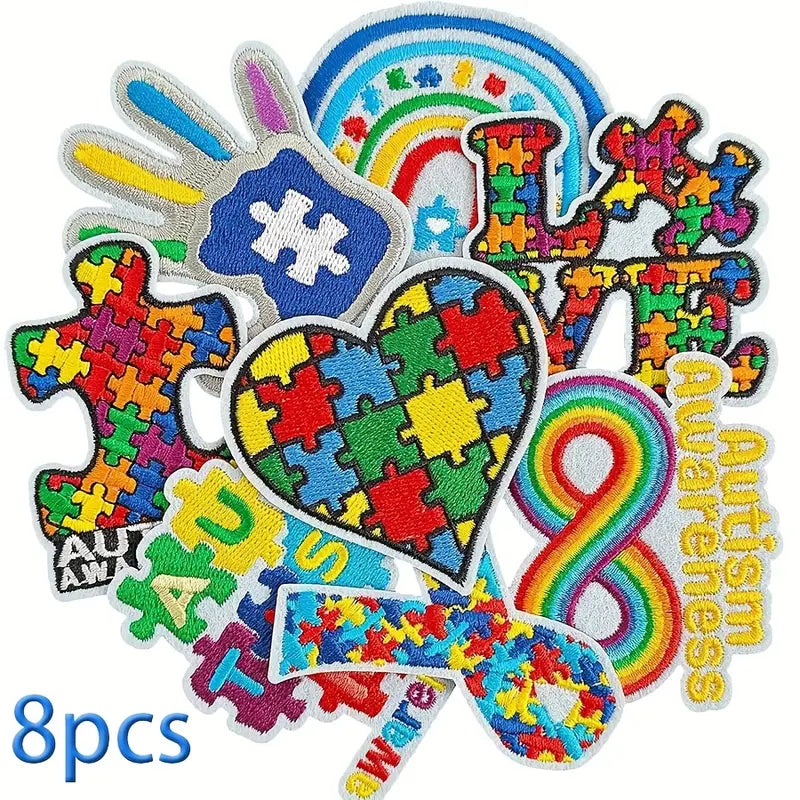 Autism Awareness Patch Set – 8 Embroidered Pieces