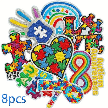 Autism Awareness Patch Set – 8 Embroidered Pieces