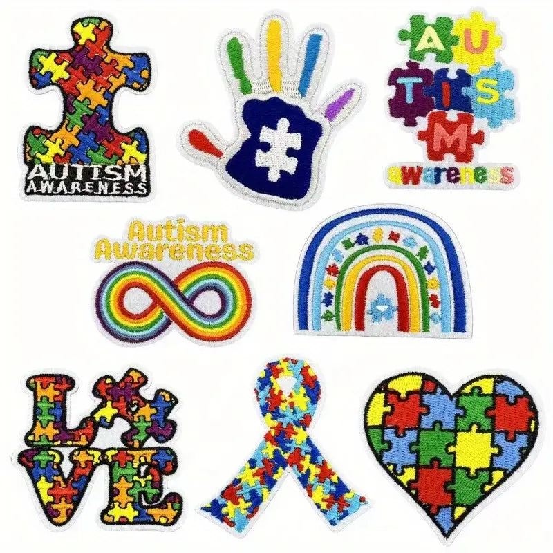 Autism Awareness Patch Set – 8 Embroidered Pieces