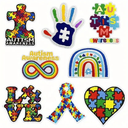 Autism Awareness Patch Set – 8 Embroidered Pieces
