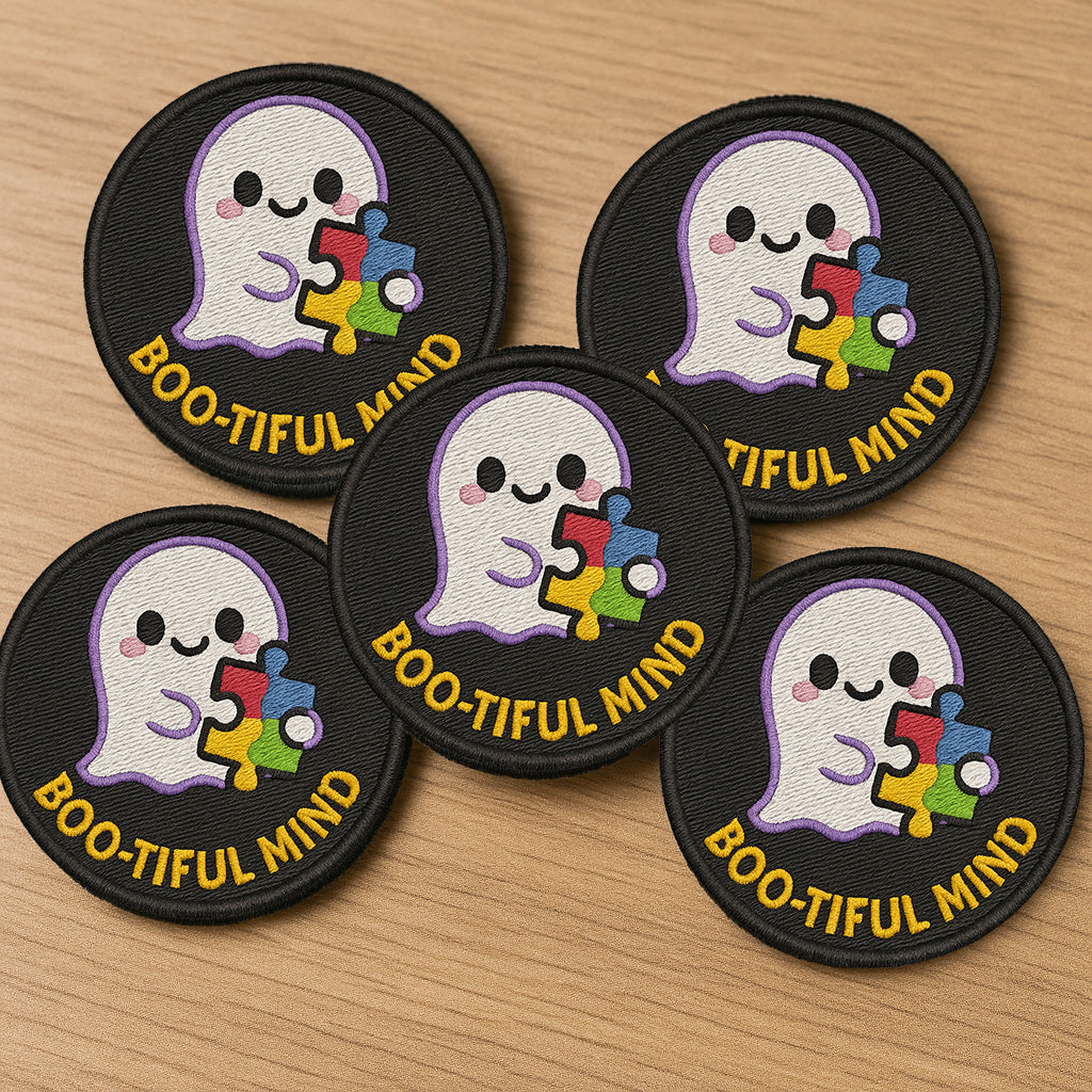 Autism Halloween Embroidered Patches : Boo-Tiful Mind