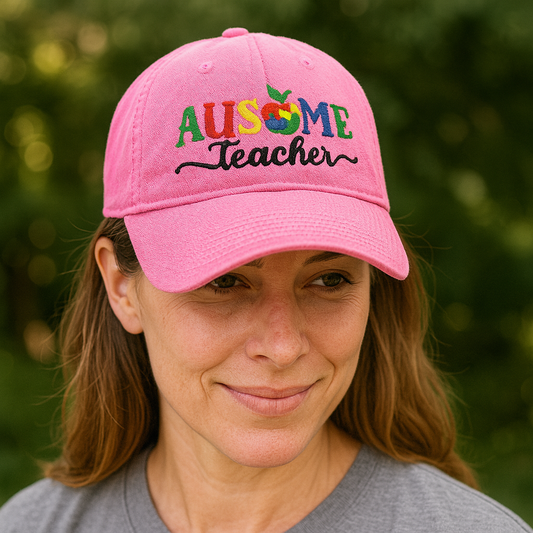 AUSOME Teacher Embroidered Cap – Autism Awareness Hat