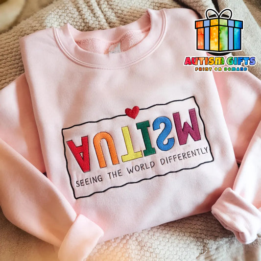 Autism Embroidered Shirts : Autism Seeing The World Differently