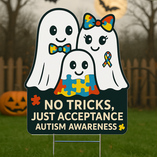 Autism Awareness Halloween Yard Sign