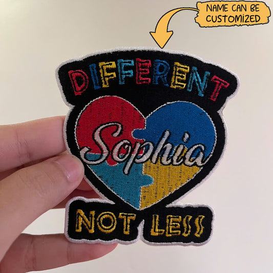 Personalized Autism Embroidered Patches : Different Not Less