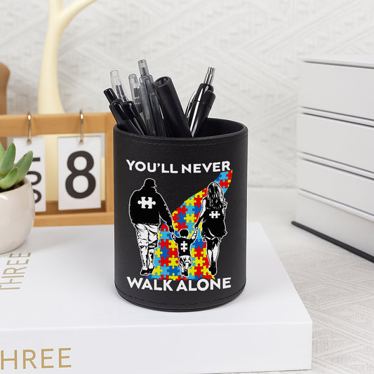 You'll Never Walk Alone – Autism Awareness Round Pen Holder