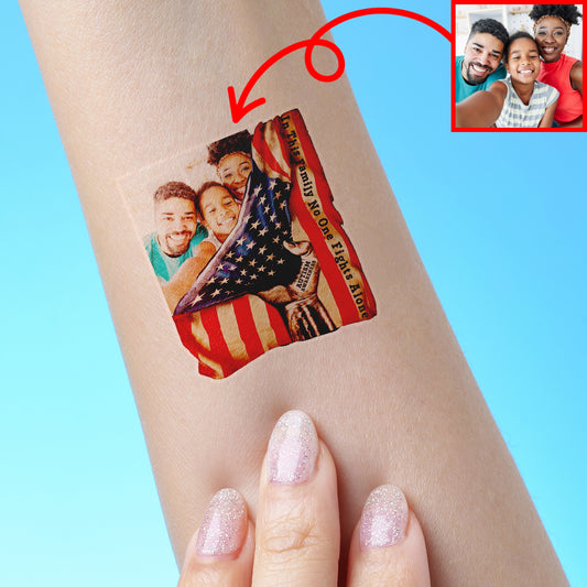 In This Family No One Fights Alone Tattoo Sticker  , Image Can Be Customized