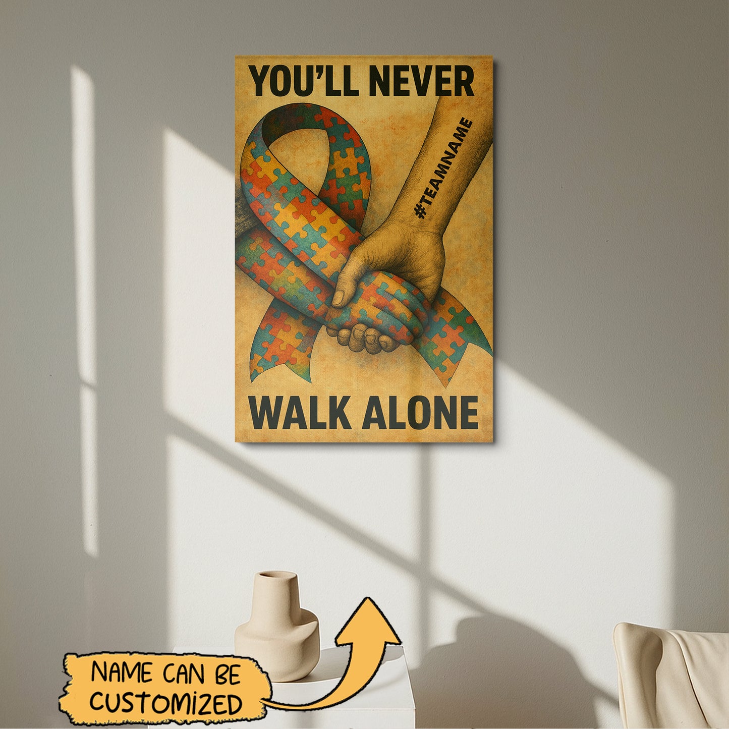 Autism Awareness  Canvas/Poster : You'll Never Walk Alone