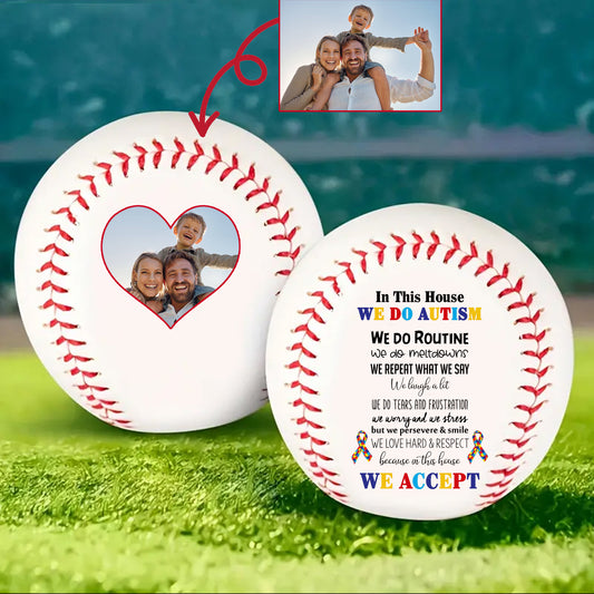 Autism Baseball Ball :  In This House We Do Autism