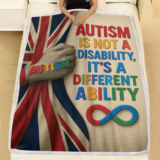 Autism Awareness Fleece Blanket – Different Ability Quote