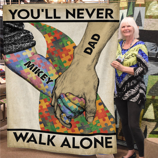 Autism Premium Fleece Blanket : You'll Never Walk Alone