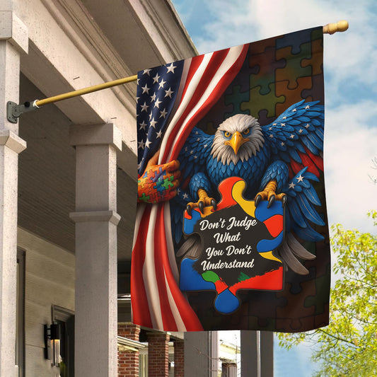 Autism American Awareness House Flag