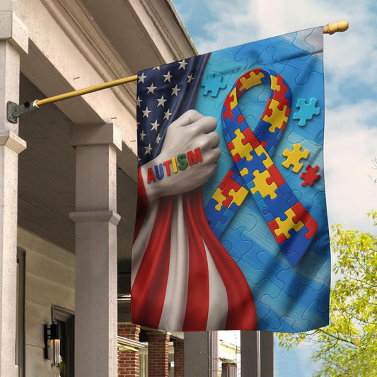 Autism American Awareness House Flag