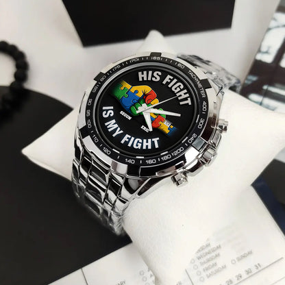 Autism Alloy Men Quartz Watch : His fight is my fight
