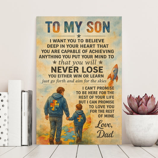 Autism Awareness Poster/Canvas : To My Son - Love,Dad