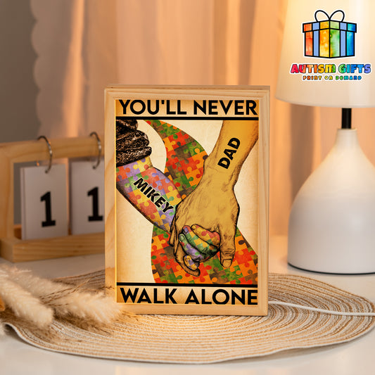 Personalized Autism Photo Frame Light Box : You'll Never Walk Alone