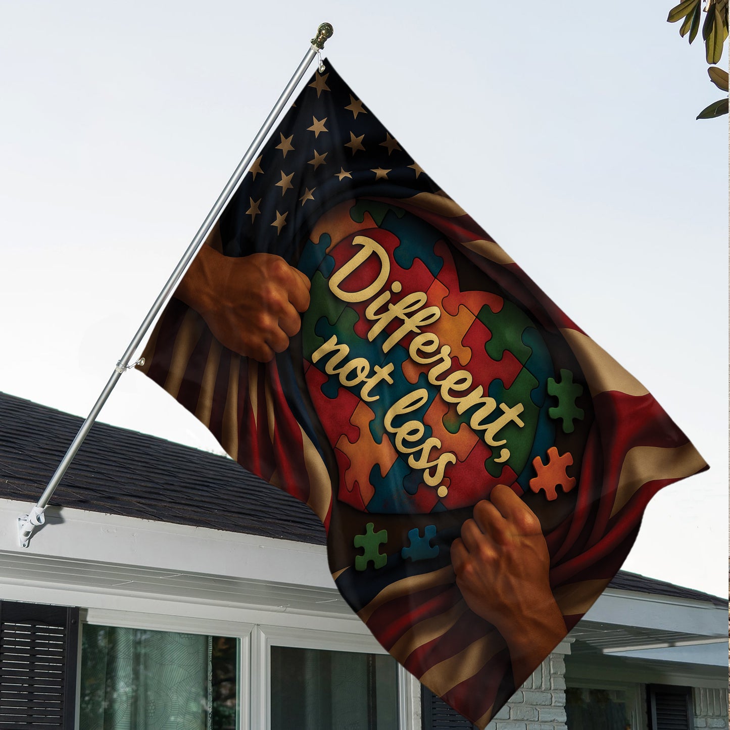 Autism Awareness Flag : Different, not less.