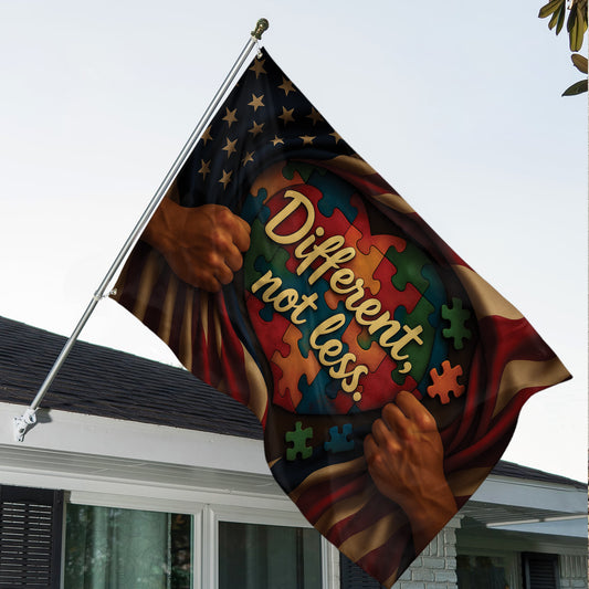 Autism Awareness Flag : Different, not less.