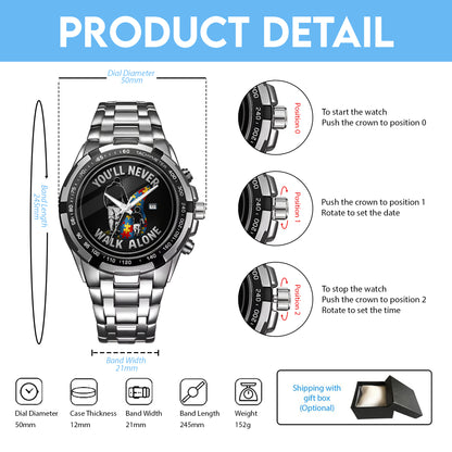 Autism Alloy Men Quartz Watch : You'll Never Walk Alone