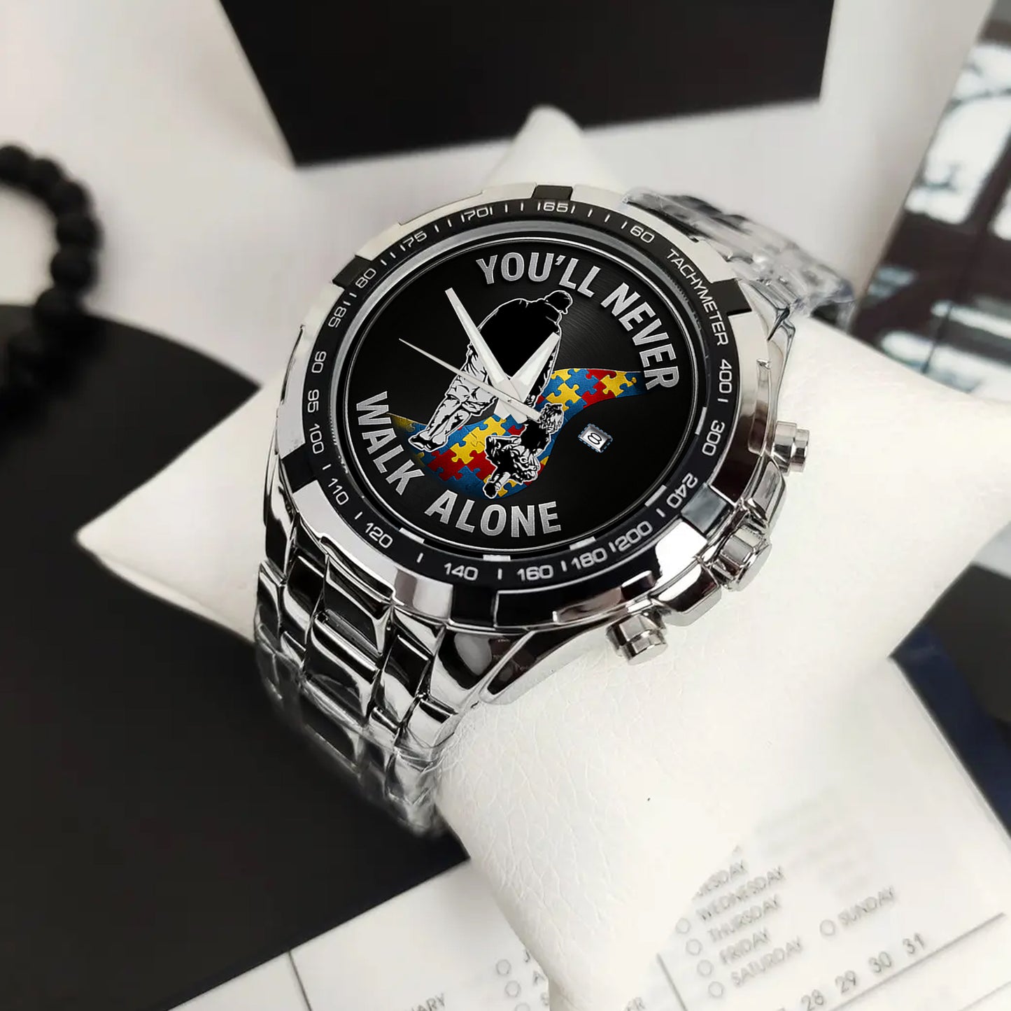 Autism Alloy Men Quartz Watch : You'll Never Walk Alone