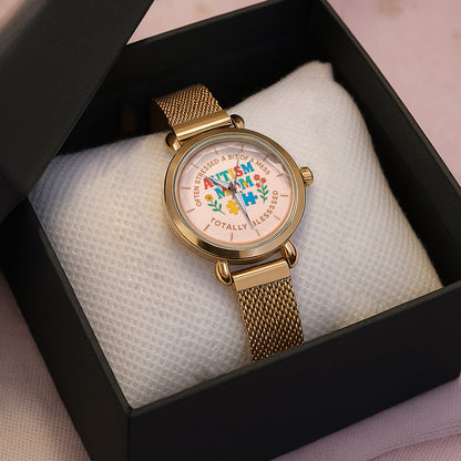Autism Mesh Strap Quartz Watch : Autism Mom