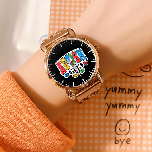 Autism Mom Mesh Strap Quartz Watch