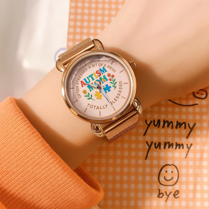 Autism Mesh Strap Quartz Watch : Autism Mom