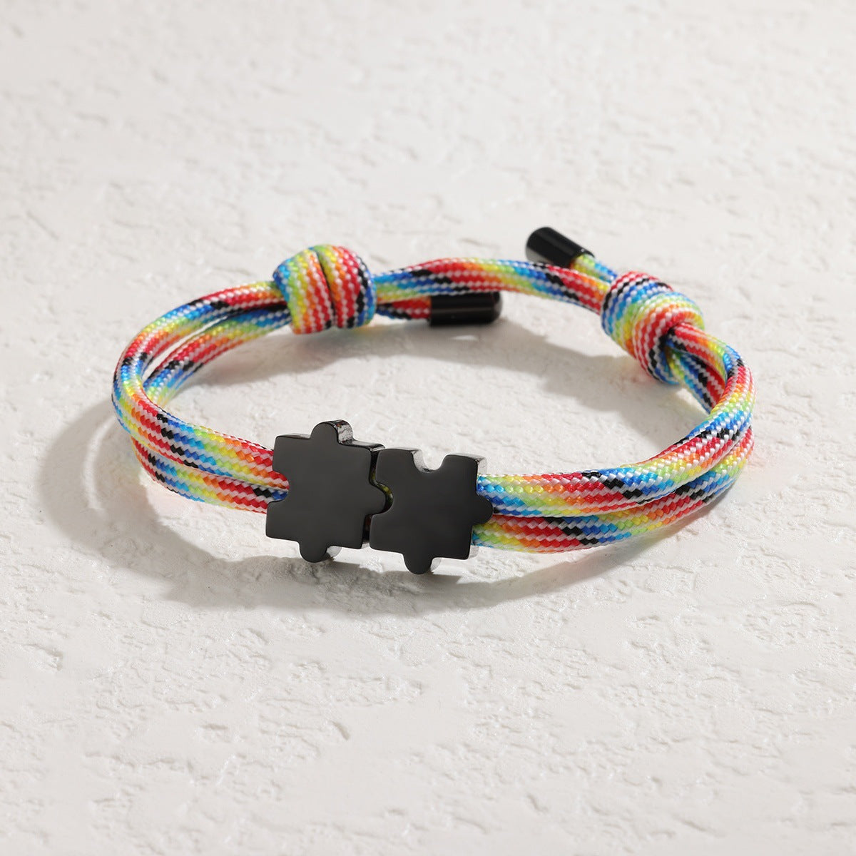 Autism Awareness Rainbow Puzzle Piece Bracelet